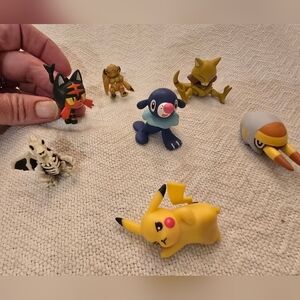Pokemon Action Figures Set - Pikachu, Litten, Popplio & More